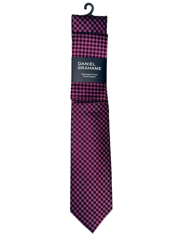 Daniel Grahame Tie & Pocket Square Set Lilac Northern Ireland Belfast