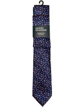 Daniel Grahame Tie & Pocket Square Set Navy/Pink Floral Northern