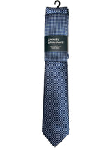 Daniel Grahame Tie & Pocket Square Set Navy/Silver Dots Northern
