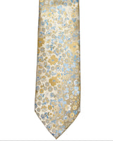 Daniel Grahame Tie & Pocket Square Set Yellow/Sky Blue Floral