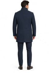 Daniel Grahame Watson Mid Length Wool Overcoat Navy Northern Ireland
