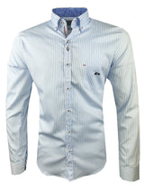 Dario Beltran Mens Alevaro Shirt Stripe Blue Northern Ireland Belfast
