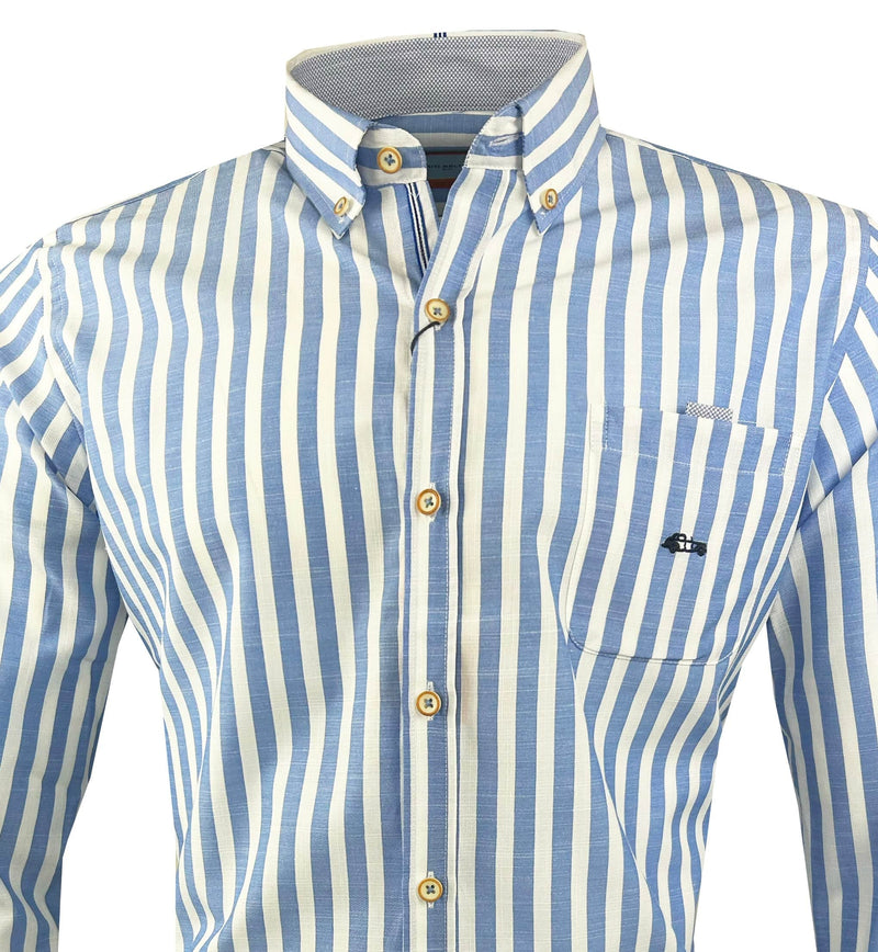 Dario Beltran Mens Gines Shirt Stripe Blue Northern Ireland Belfast