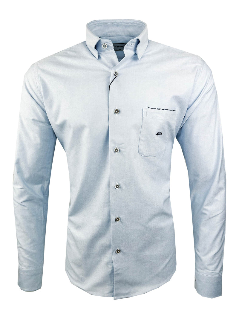Dario Beltran Mens Long Sleeve Oxford Shirt Arcones Sky Blue Northern