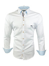 Dario Beltran Mens Long Sleeve Stretch Shirt Anover White Northern