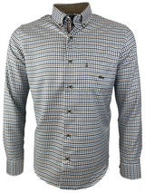 Dario Beltran Men’s Mujica Long Sleeve Gingham Shirt Navy/White