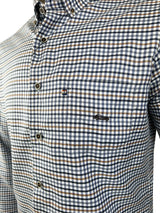 Dario Beltran Men’s Mujica Long Sleeve Gingham Shirt Navy/White