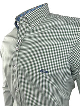 Dario Beltran Men’s Troto Long Sleeve Shirt Green Gingham Northern