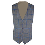 Dark Grey & Blue Wide Check Tweed Waistcoat