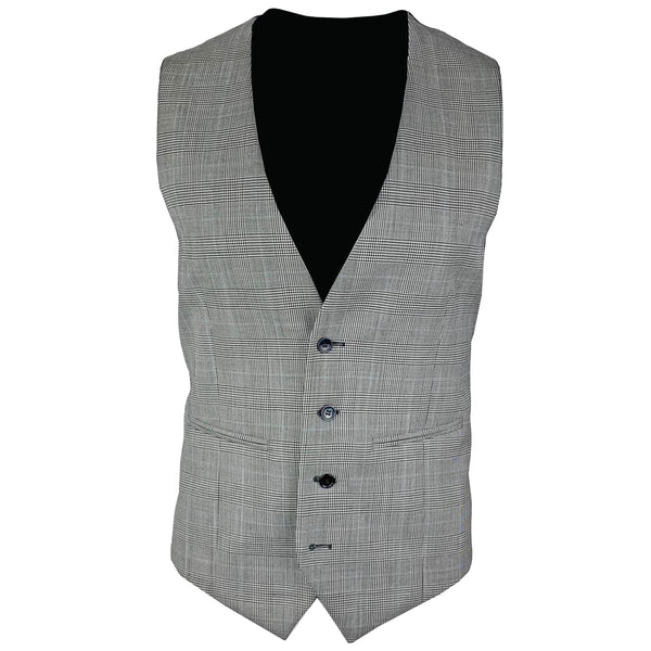 Dark Navy Micro Check Waistcoat