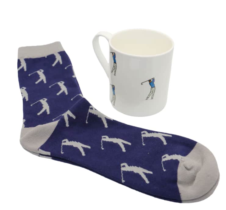 David Aster Golfer Mug & Sock Set Northern Ireland Belfast
