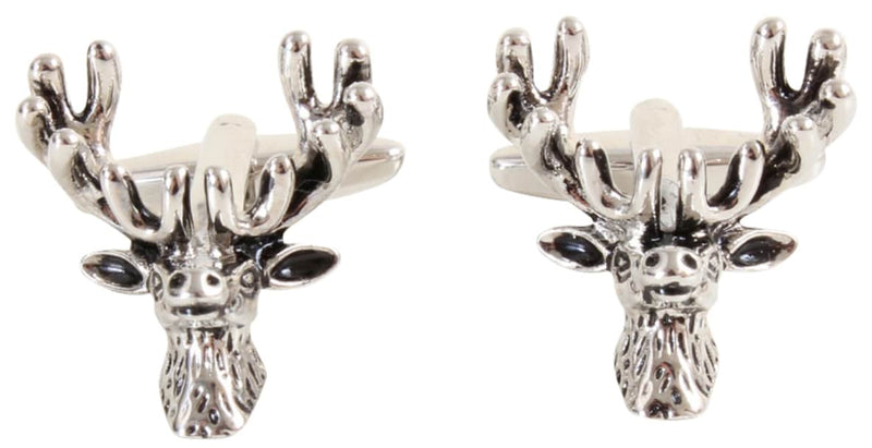 David Aster Stags Head Cufflinks Burnished Rhodium Northern Ireland