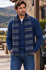 DG Drifter Mens Check Scarf Dark Blue Check Northern Ireland Belfast