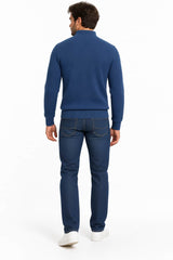 DG Drifter Pique Half Zip Sweater Blue Northern Ireland Belfast
