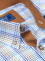 DG’s Drifter Mens Short Sleeve Check Shirt 14607SS - 42 Caramel