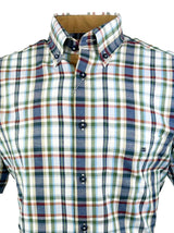 DG’s Drifter Mens Short Sleeve Check Shirt 14612SS - 28 Navy