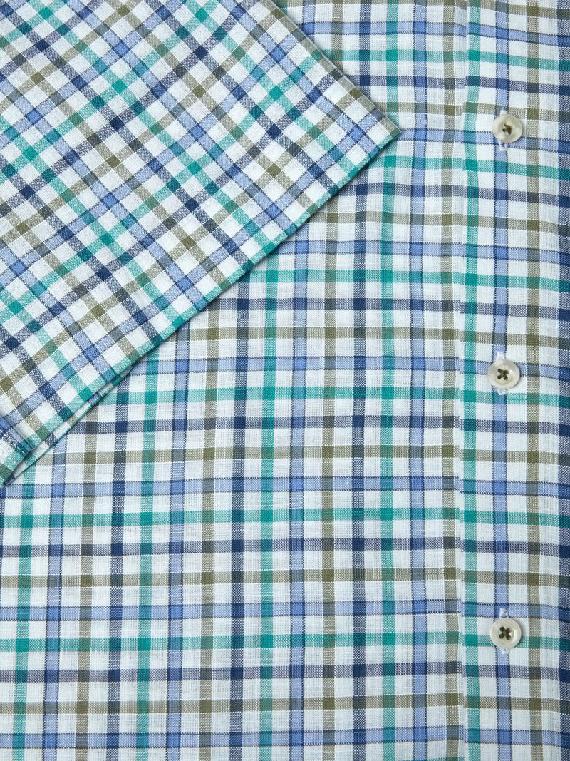 DG’s Drifter Mens Short Sleeve Check Shirt 14714SS - 13 Green