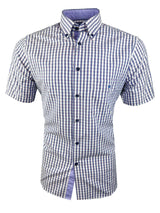 DG’s Drifter Mens Short Sleeve Gingham Shirt 14438SS - 72 Lilac