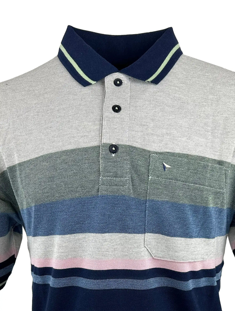 DG’s Drifter Mens SS Polo Shirt 55162 Grey/Green Northern Ireland