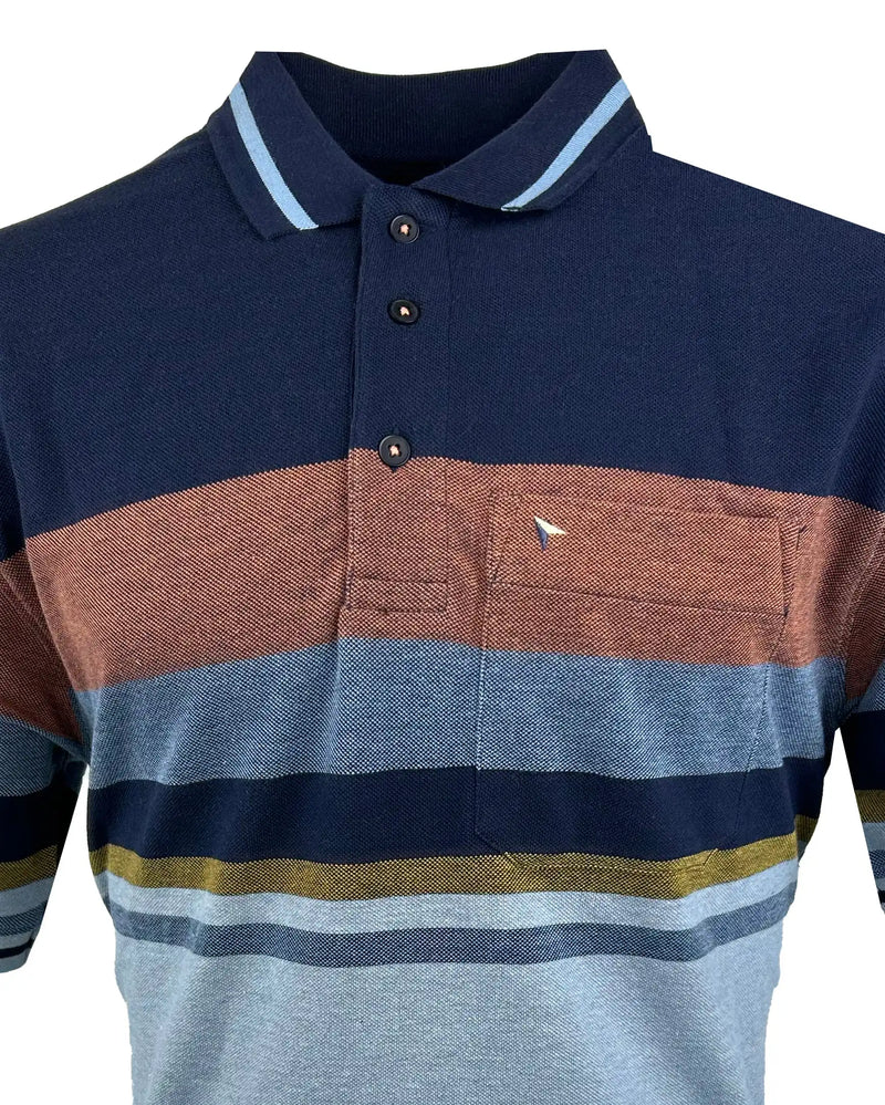 DG’s Drifter Mens SS Polo Shirt 55162 Navy/Sky Blue Northern