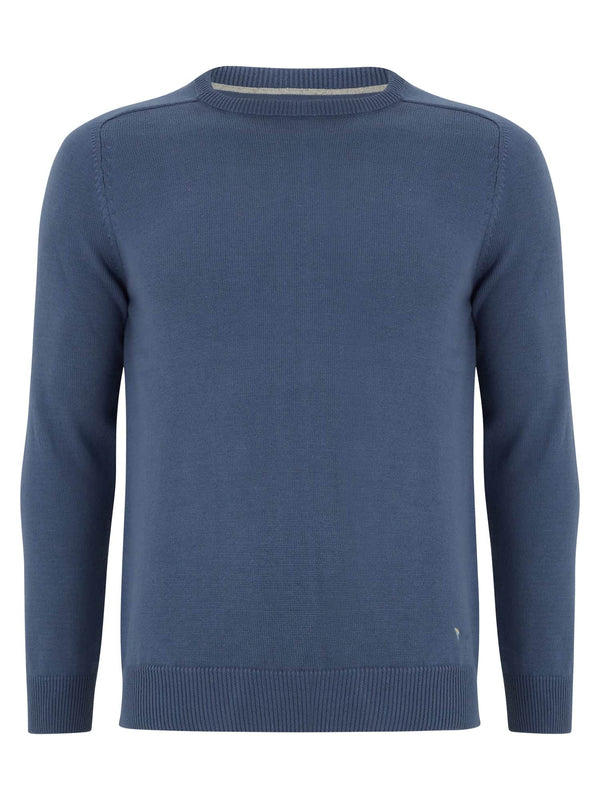 DG’s Drifter Round Neck Cotton Blend Jumper Mid Blue Northern
