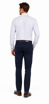 DG’s Drifter Geneva Red & White Floral Long Sleeve Casual Shirt