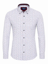 DG’s Drifter Geneva Red & White Floral Long Sleeve Casual Shirt