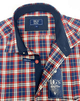 DG’s Drifter Giovanni Short Sleeve Shirt Navy/Red Check - 