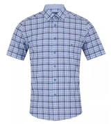 DG’s Drifter Ivano Short Sleeve Check Shirt Light Blue Northern