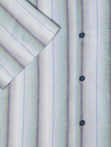 DG’s Drifter Ivano Short Sleeve Stripe Oxford Shirt Green/Blue