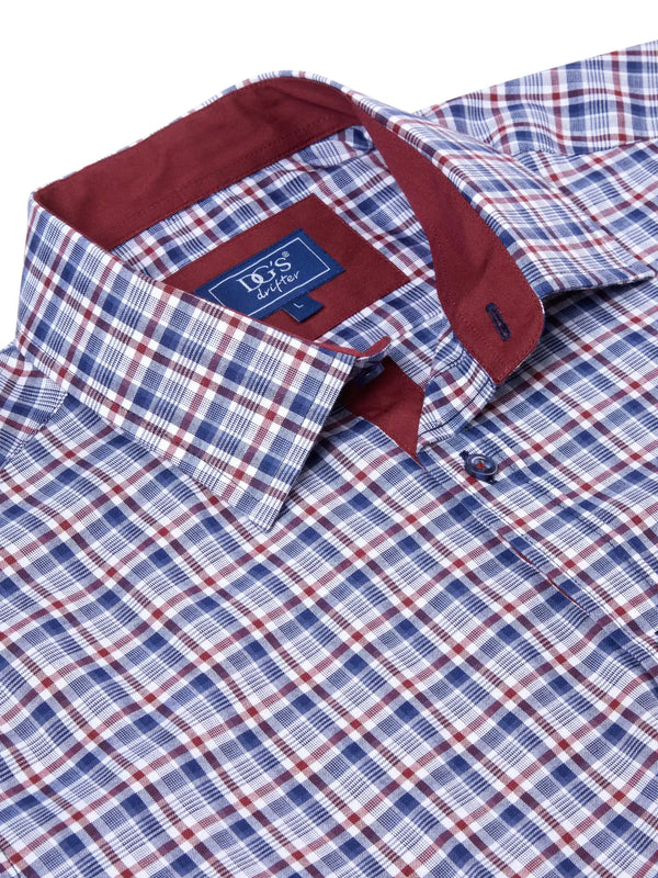 DG’s Drifter Long Sleeve Check Shirt Geneva 14658-66 Maroon