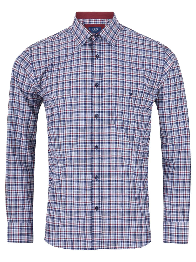 DG’s Drifter Long Sleeve Check Shirt Geneva 14658-66 Maroon