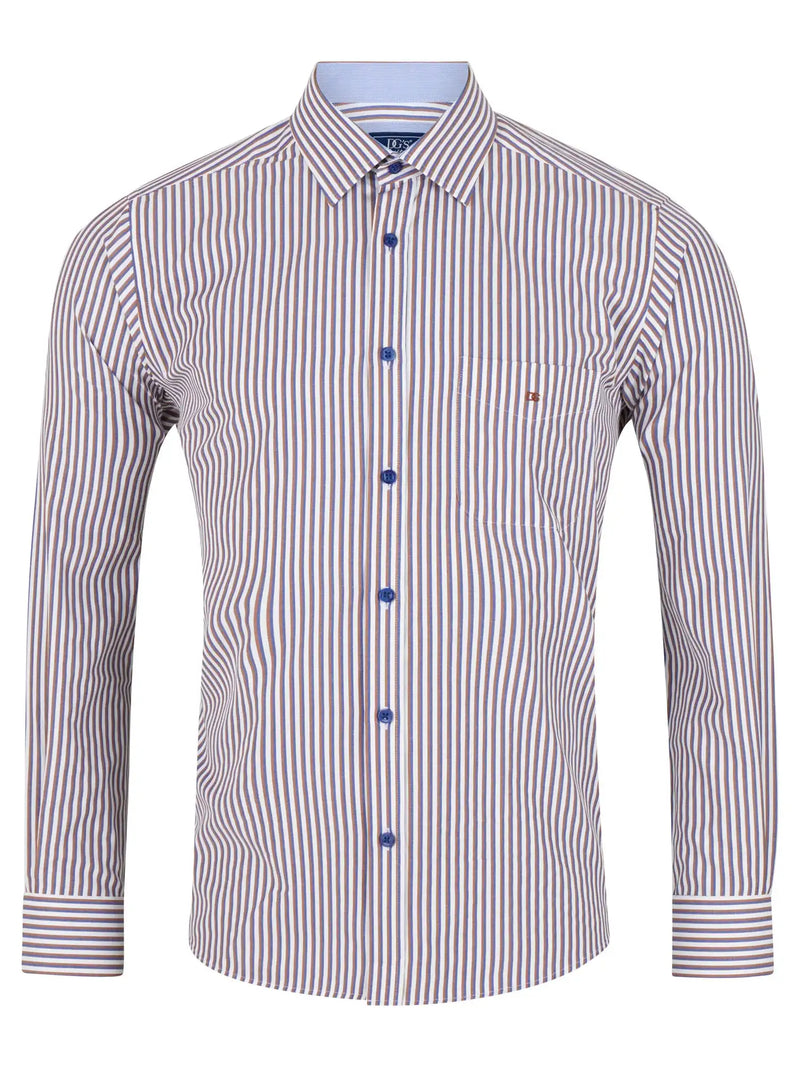 DG’s Drifter Long Sleeve Shirt Geneva 14650-47 Brown/Blue Northern