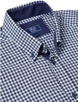 DG’s Drifter Long Sleeve Shirt Navy & White Gingham Northern Ireland