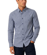 DG’s Drifter Long Sleeve Shirt Navy & White Gingham Northern Ireland