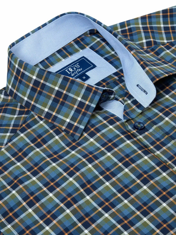 DG’s Drifter LS Check Shirt 14661/35 Olive/Navy Northern Ireland