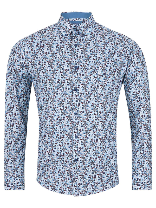 DG’s Drifter LS Check Shirt 14751/25 Blue Floral Northern Ireland