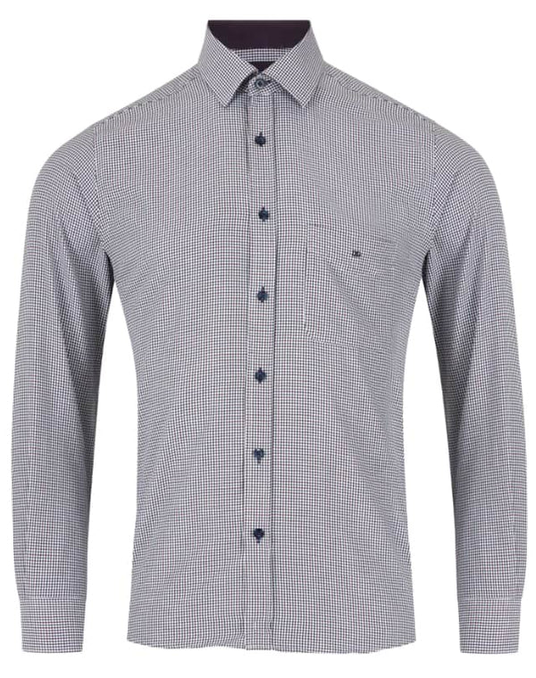 DG’s Drifter Mens Casual Houndstooth Shirt Dark Purple Northern