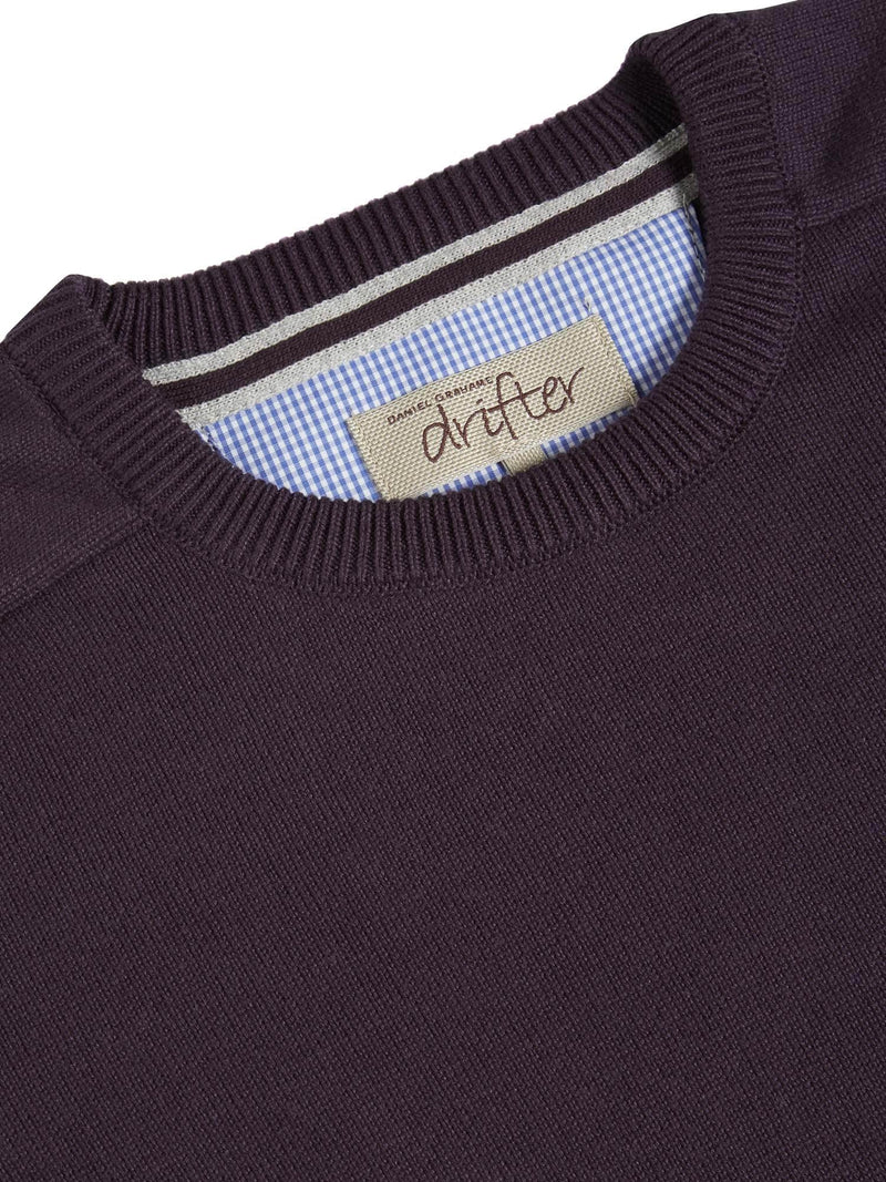 DG's Drifter Round Neck Cotton Blend Jumper Dark Purple