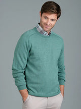 DG’s Drifter Round Neck Cotton Blend Jumper Light Green Ballynahinch