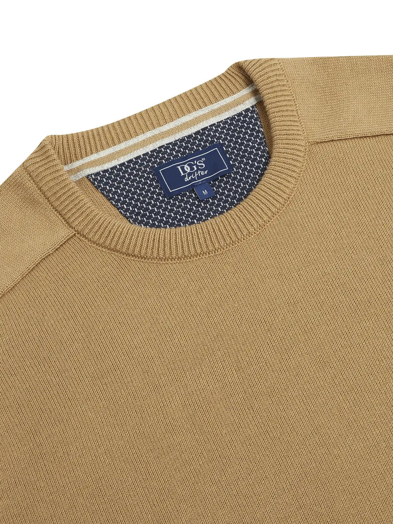 DG’s Drifter Men’s Crew Neck Cotton Blend Jumper Tan Ballynahinch