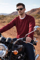 DG’s Drifter Men’s Crew Neck Sweater Raspberry Red Northern Ireland