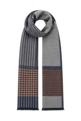 DG’s Drifter Men’s Grey Navy & Orange Patterned Scarf Northern