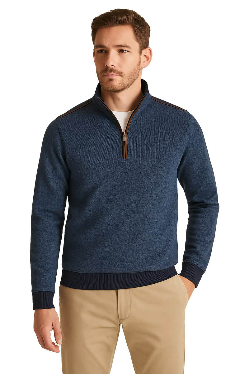 DGs Drifter Mens Half Zip Sweatshirt Airforce Blue Northern Ireland