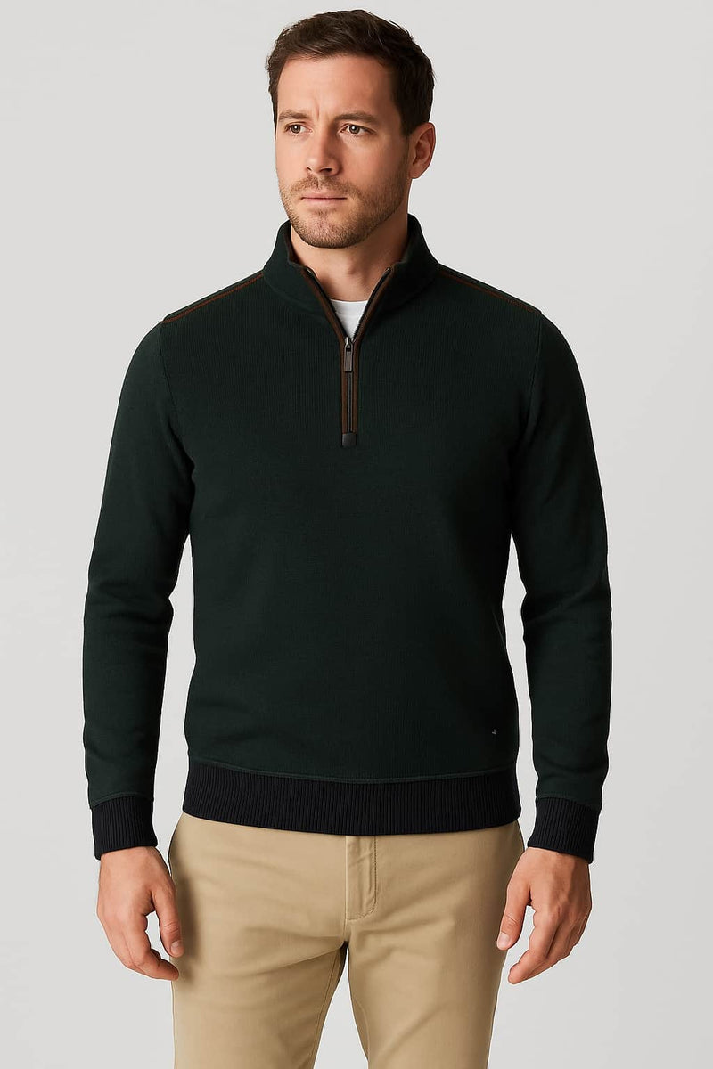 DGs Drifter Mens Half Zip Sweatshirt Dark Green Northern Ireland