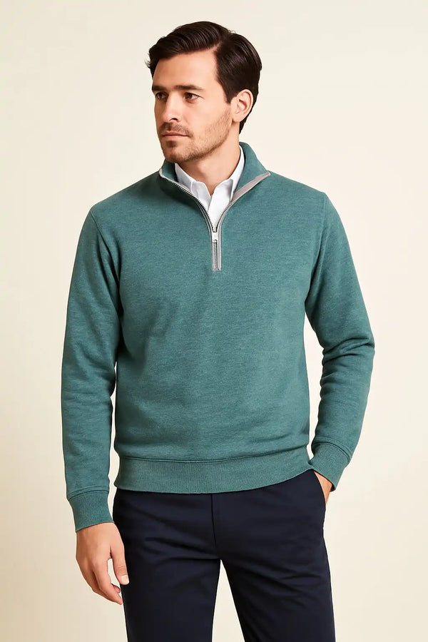 DG’s Drifter Mens Half Zip Sweatshirt Light Green Northern Ireland