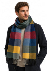 DG’s Drifter Men’s Multicolour Check Scarf with Tassel Fringe