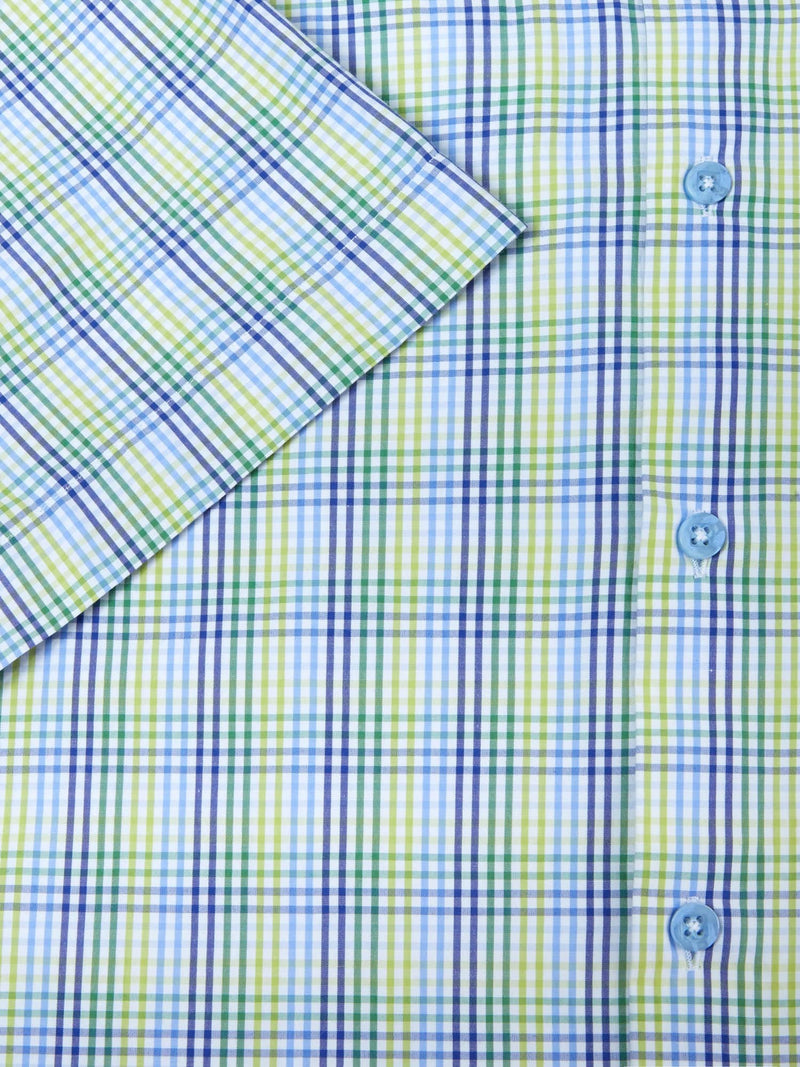 DG’s Drifter Mens Short Sleeve Check Shirt 14607SS - 32 Light Green