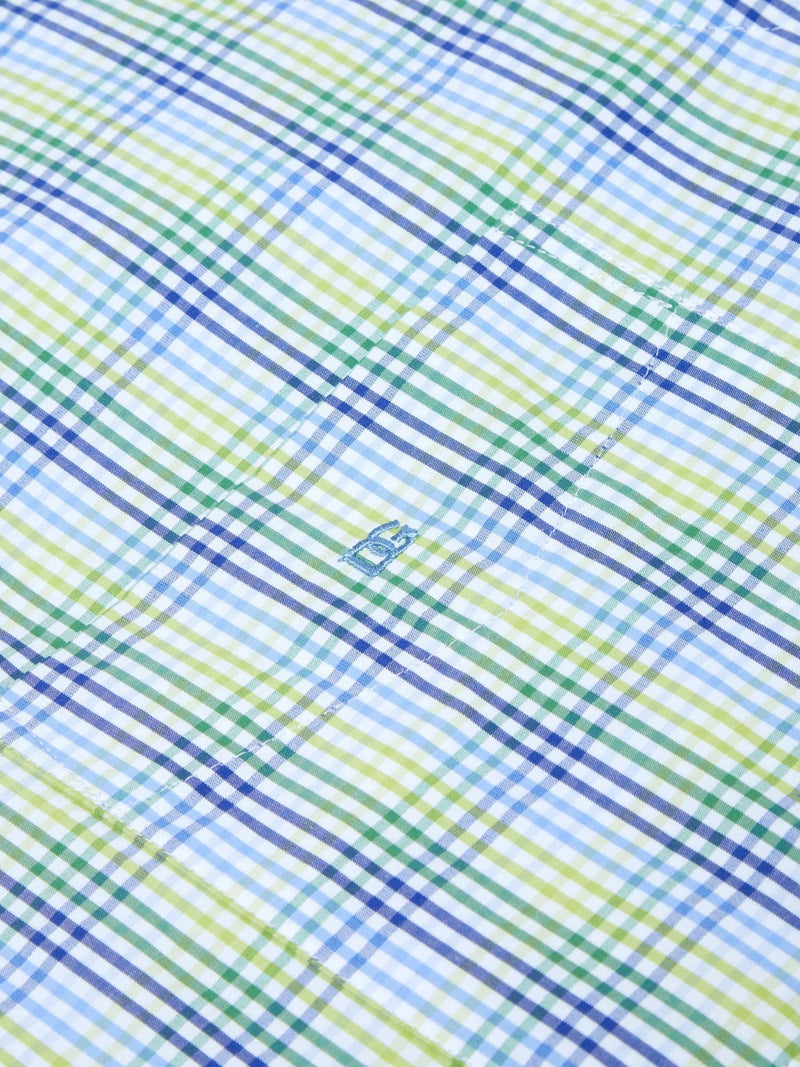DG’s Drifter Mens Short Sleeve Check Shirt 14607SS - 32 Light Green