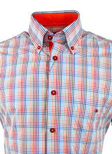 DG’s Drifter Mens Short Sleeve Check Shirt 14607SS - 54 Orange